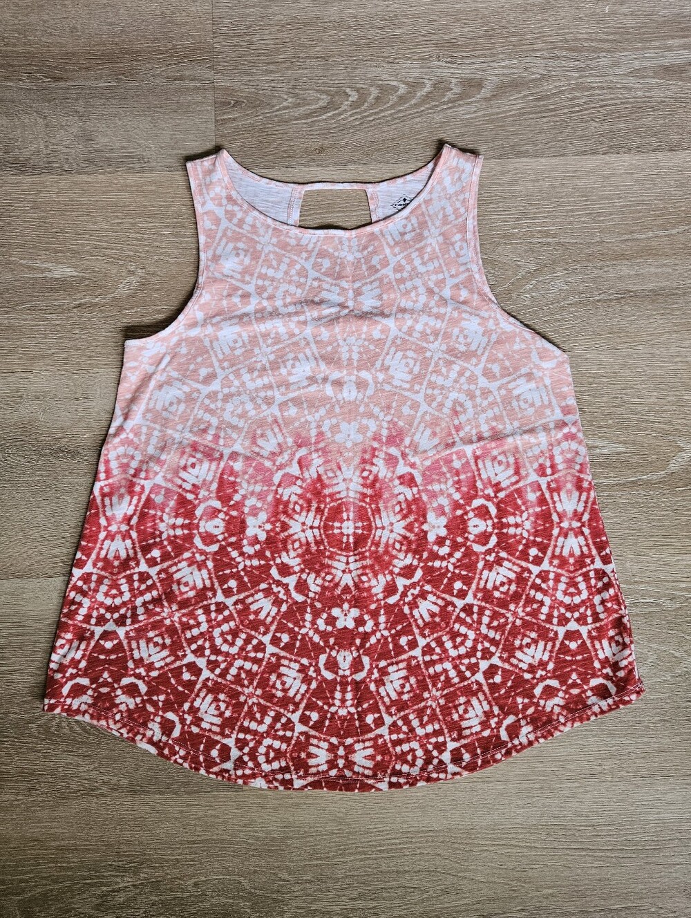 St. John's Bay Pink and Red Pattern Tank Top - Size Medium